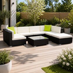 Stylish 8-Piece Outdoor Sofa Set with Storage