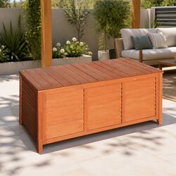 Outdoor Storage Bench Box 210L Wooden Patio Garden Furniture Seat Chair Deck Box