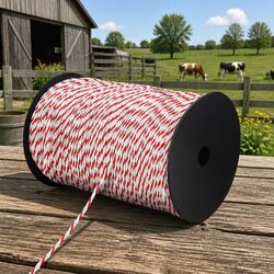 Enhance Your Space with 500M Electric Fence Poly Rope in Red and White