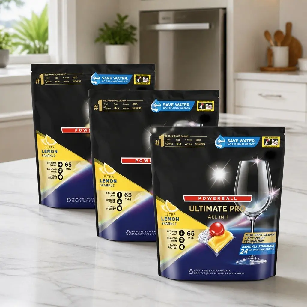 Dishwasher Tablets 195 Count 3 Chamber Technology Biodegradable Wrapper Free