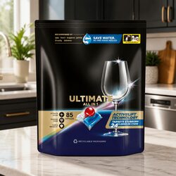 Ultimate Dishwasher Tablets 85 Pack Deep Clean Fast Dissolving Formula