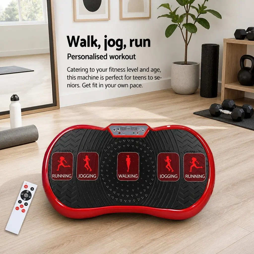 Vibration Exercise Machine Platform Maroon Anti-slip Surface Resistance Bands 99 Speed Levels
