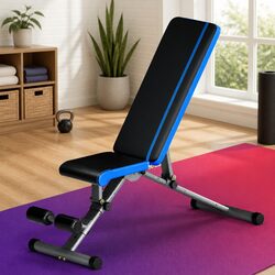 Adjustable Weight Bench FID Home Gym Press Fitness 330kg Capacity Blue