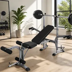 Weight Bench 8 in 1 Adjustable Home Gym Press Station Multi Exercise Black