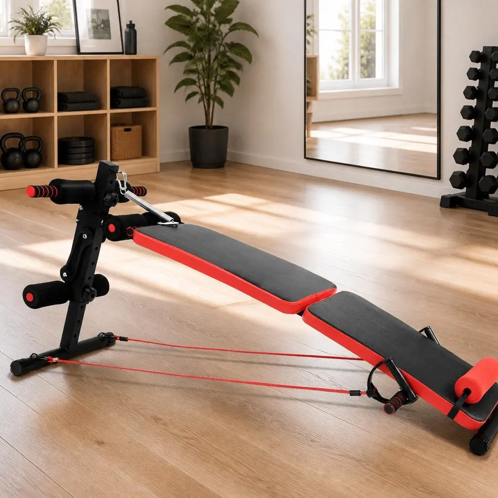 Foldable Weight Bench Adjustable Height Multifunctional Sit Up Abdominal Exercise Home Gym Equipment