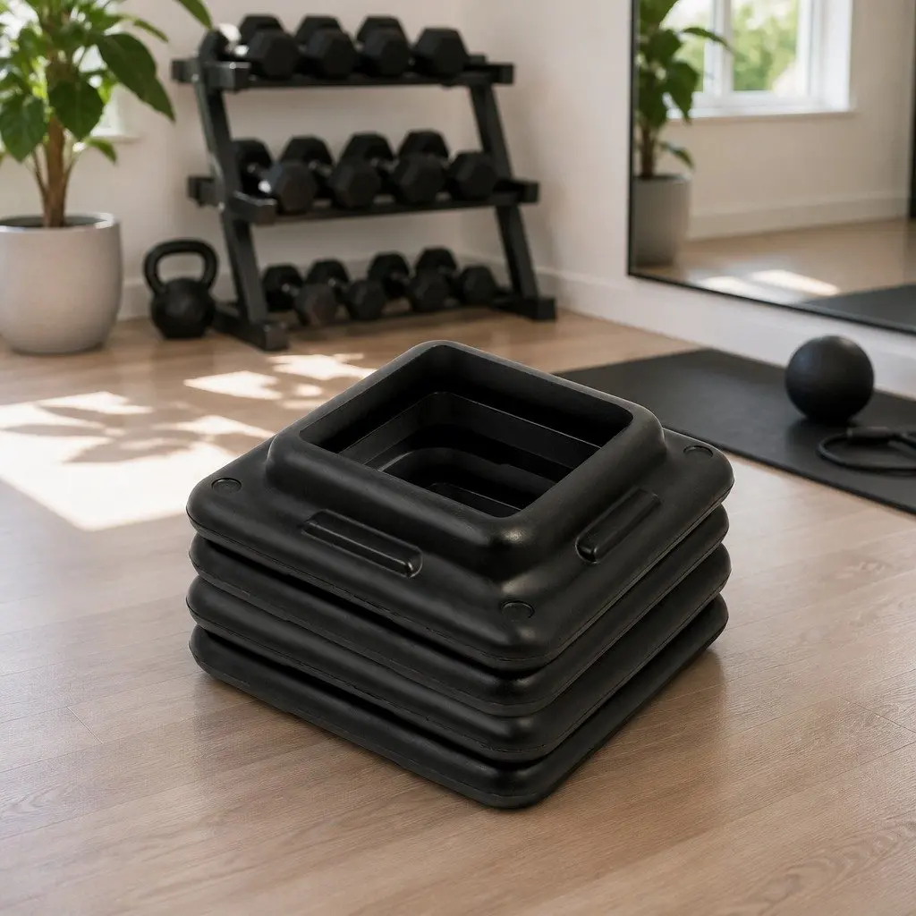 Aerobic Step Riser 4 Piece Adjustable Height Non-Skidding Pads Home Gym Training Fitness Platform