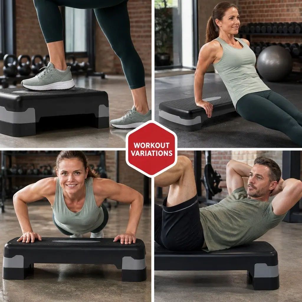 Aerobic Step Adjustable Fitness Training Platform Wide Stepping Surface Anti-Slip Home Gym