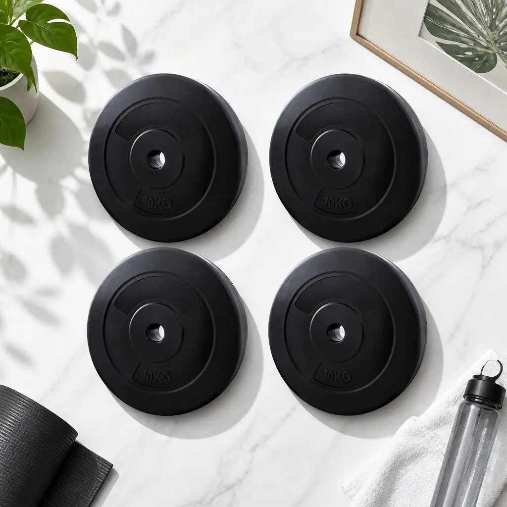 40kg Barbell Weight Plates Standard 31mm Diameter Rubber Surface Home Gym Fitness