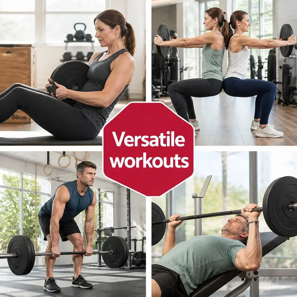 Standard Barbell Weight Plates 60kg Heavy-Duty Rubber Surface for Home Gym Exercise Fitness