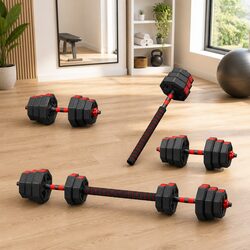 Compact 20kg Dumbbell Barbell Combo for Home Fitness