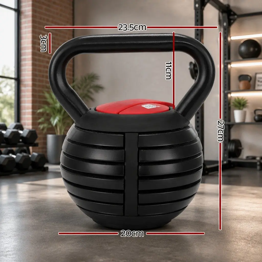 Adjustable Kettlebell Set 18kg Cast Iron Free Weight Dumbbells Home Gym Training