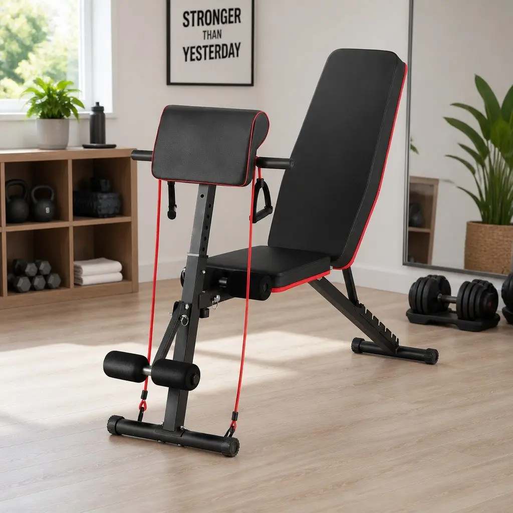 Adjustable Weight Bench 260kg Capacity 8 Incline Levels Preacher Curl Attachment