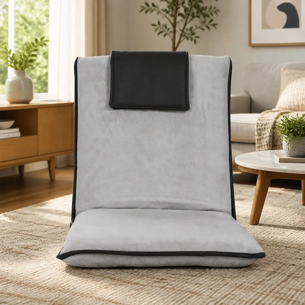 Floor Lounge Sofa Bed Recliner Chair Folding Adjustable Backrest with Headrest