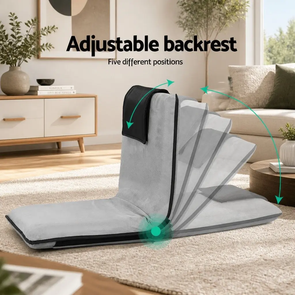Floor Lounge Sofa Bed Recliner Chair Folding Adjustable Backrest with Headrest