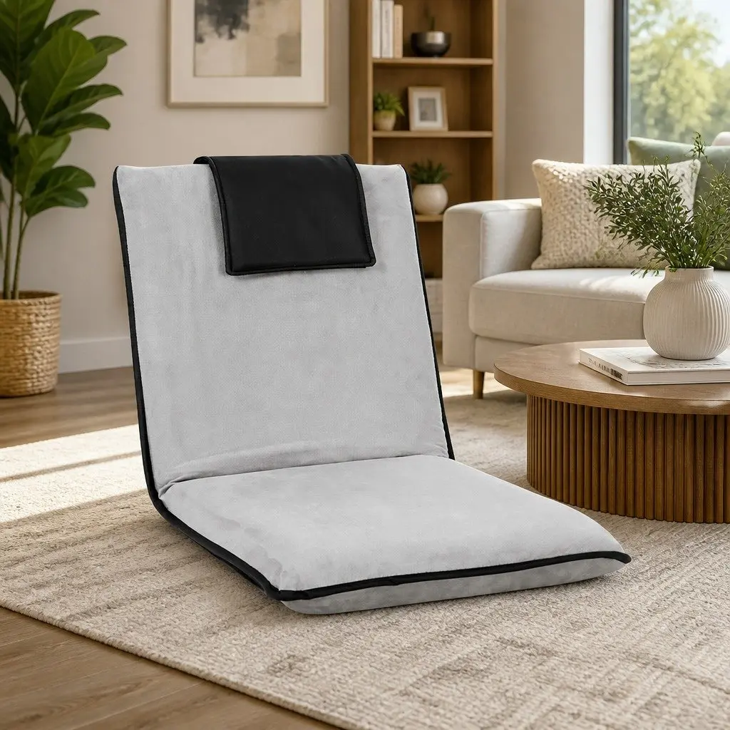 Floor Lounge Sofa Bed Recliner Chair Folding Adjustable Backrest with Headrest