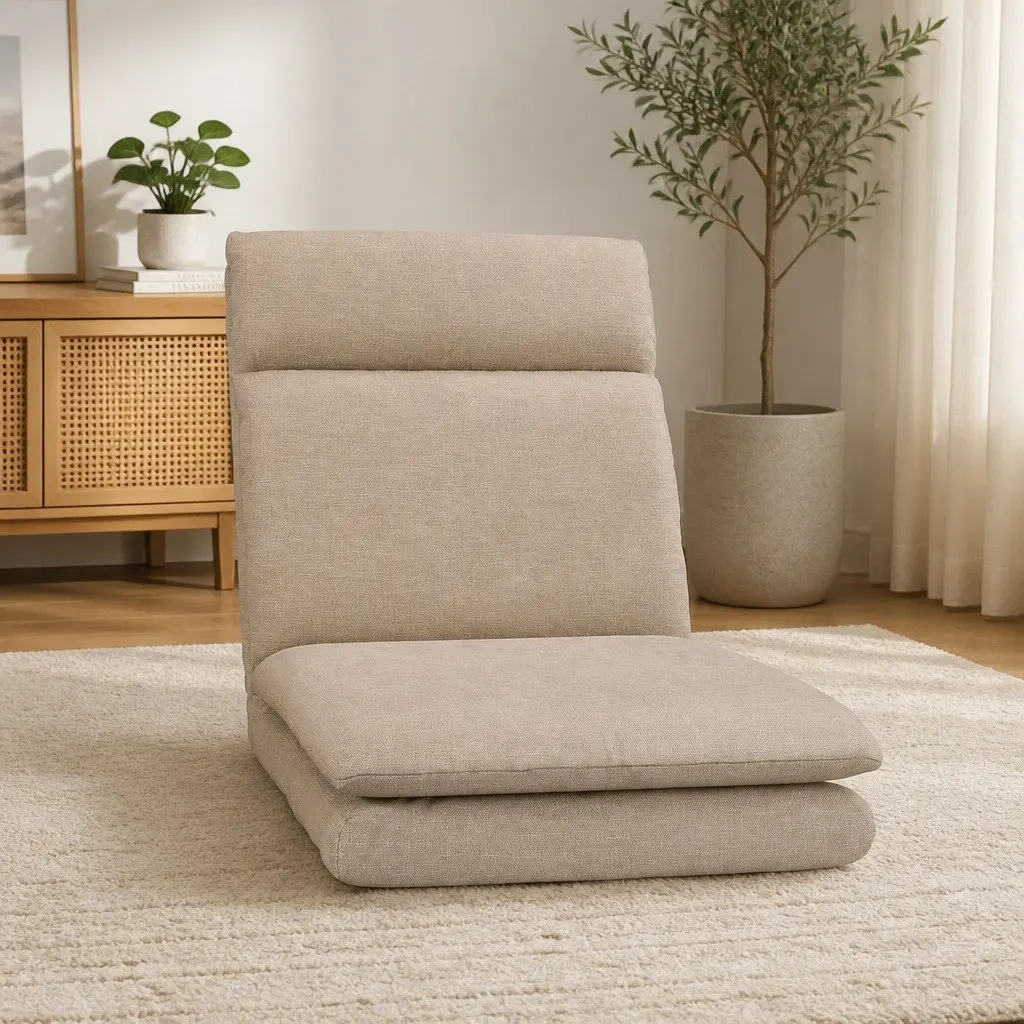 Floor Chair Sofa Recliner Lounge Seat Five Positions Foldable Portable Brown