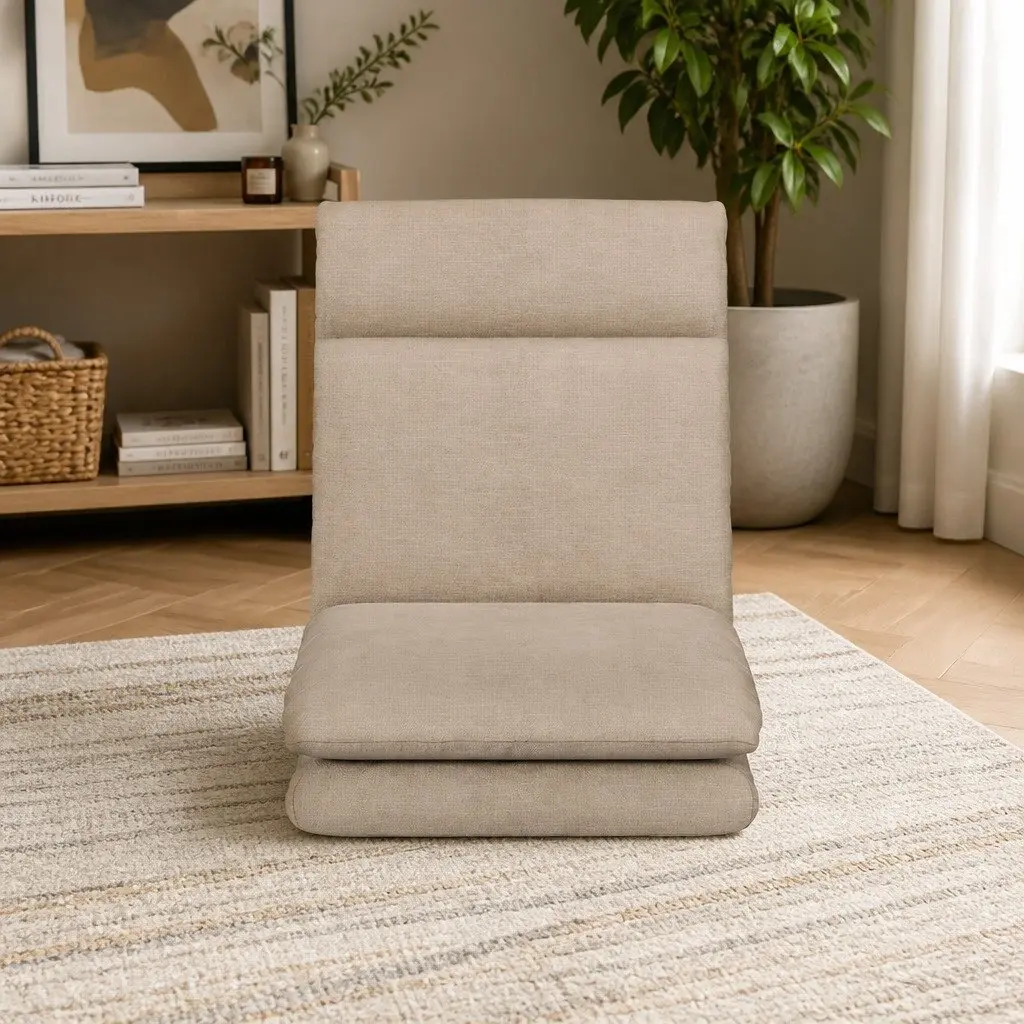 Floor Chair Sofa Recliner Lounge Seat Five Positions Foldable Portable Brown