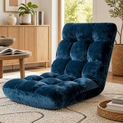 Floor Lounge Sofa Chair Adjustable 14 Positions Recliner Bed Navy