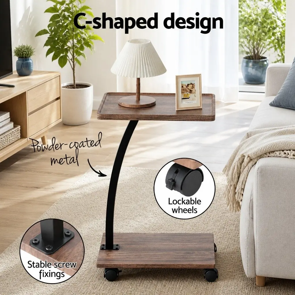Foldable Floor Lounge Chair 360° Swivel with Mobile C-shaped Side Table Set for Small Spaces