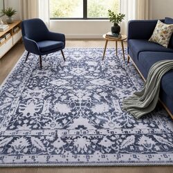 Floor Rug 240x340cm Soft Velvet Modern Area Carpet Mat Washable Non-Slip Grey