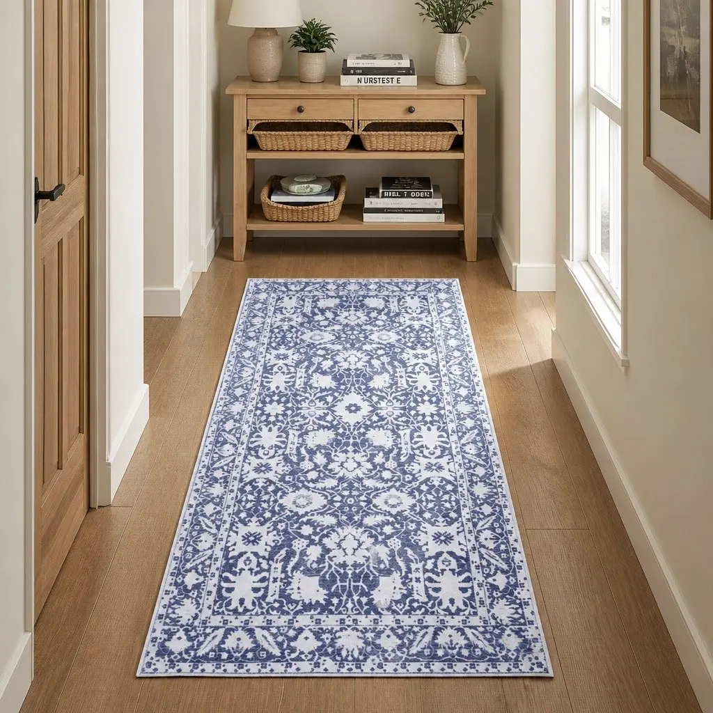Hallway Runner Rug 80x180cm Soft Velvet Anti-Slip Grey