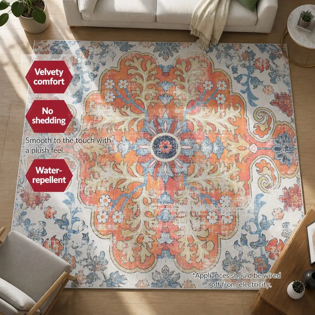 Floor Rug 160x230cm Large Area Rug Soft Pile Carpet Multicoloured Modern Design