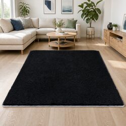 Soft Black Area Carpet 160x230cm for Stylish Living Spaces