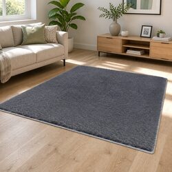 Stylish Dark Grey Shag Rug 160x230cm for Modern Homes
