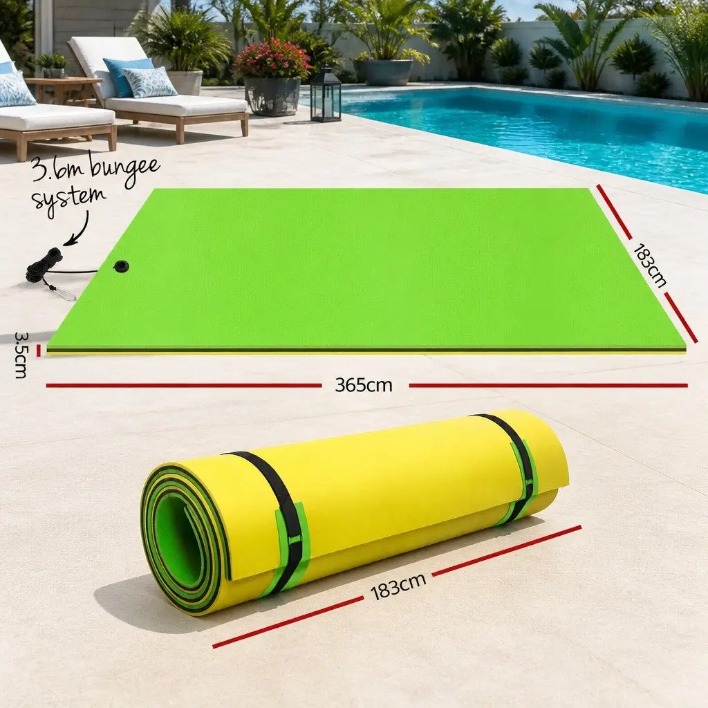 Floating Water Mat 3.5x1.8m XPE Foam Pad Non-Absorbent UV-Resistant Durable Pool Island Beach Lake