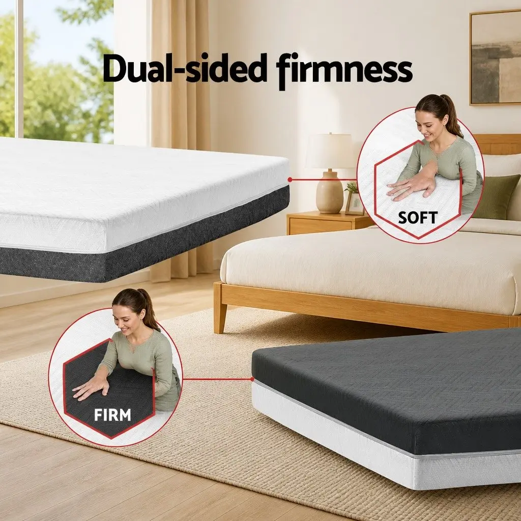 Memory Foam Mattress King 15cm Cool Gel Dual Firmness Hypoallergenic Sleep