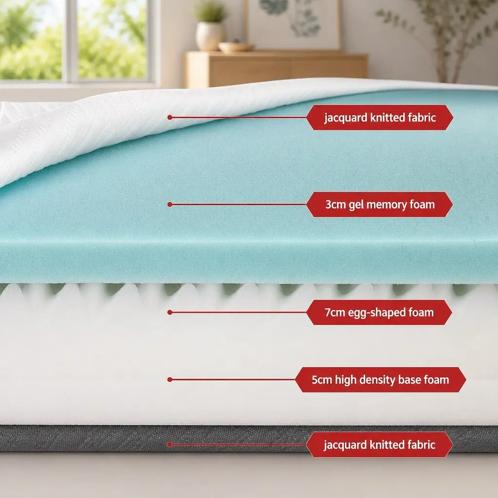 Memory Foam Mattress King 15cm Cool Gel Dual Firmness Hypoallergenic Sleep