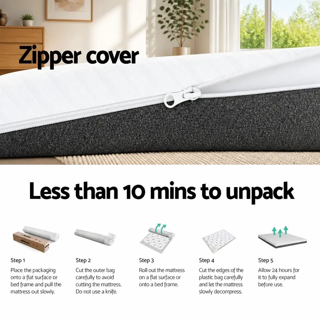 Memory Foam Mattress King 15cm Cool Gel Dual Firmness Hypoallergenic Sleep