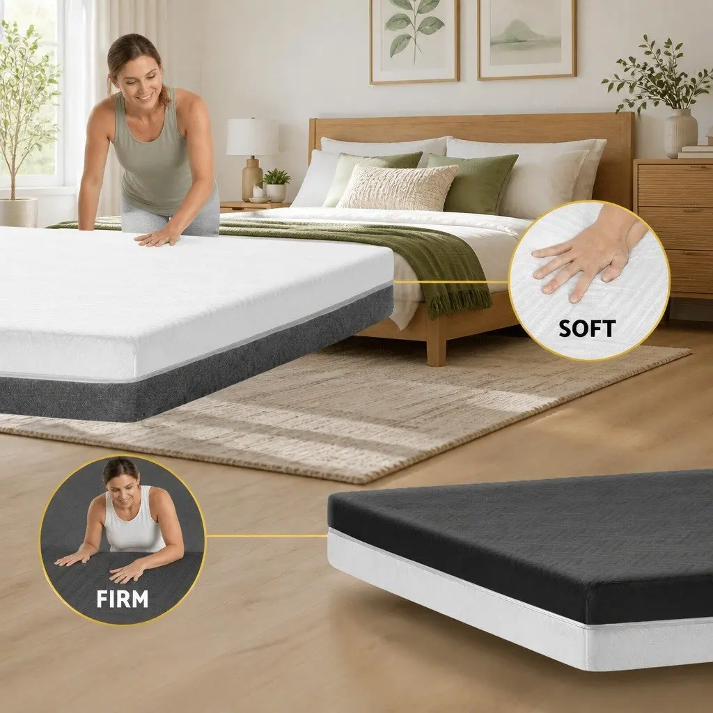 Memory Foam Mattress Queen 15cm Cooling Gel Dual Firmness Multi-Layer Support