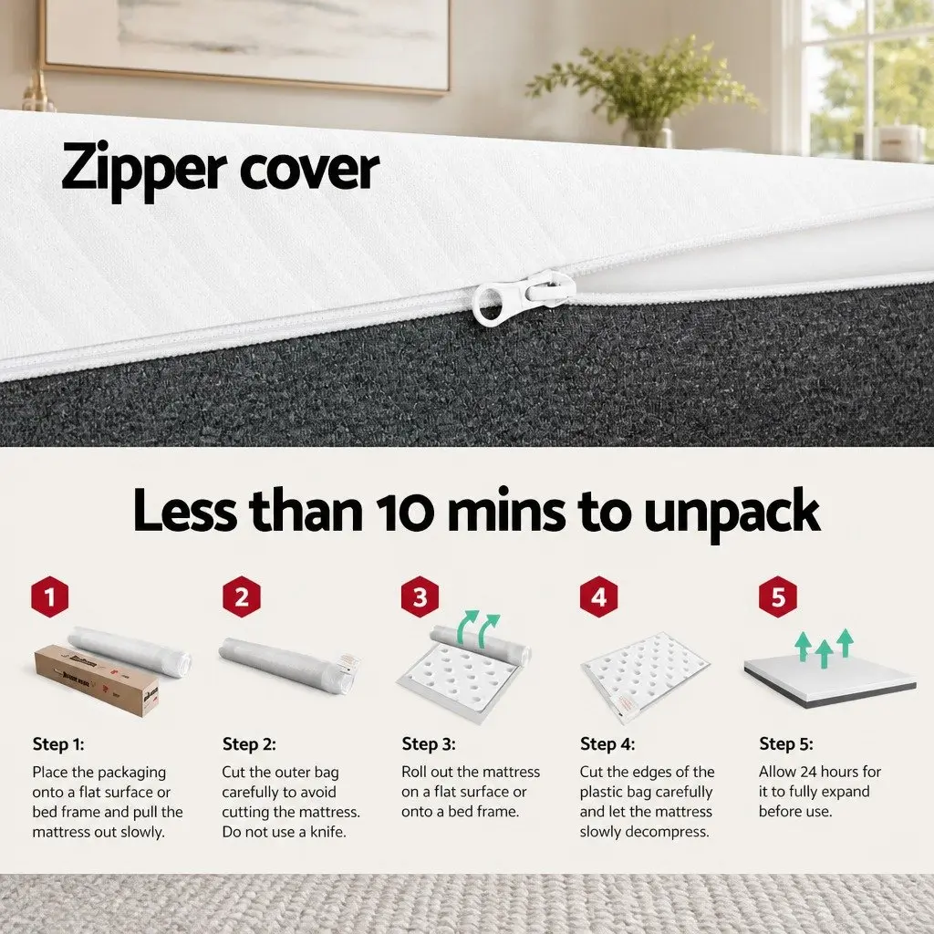 Memory Foam Mattress Queen 15cm Cooling Gel Dual Firmness Multi-Layer Support
