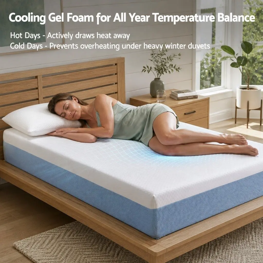 Memory Foam Mattress Single 22cm Cooling Gel Medium Firm Pressure Relief Sleep