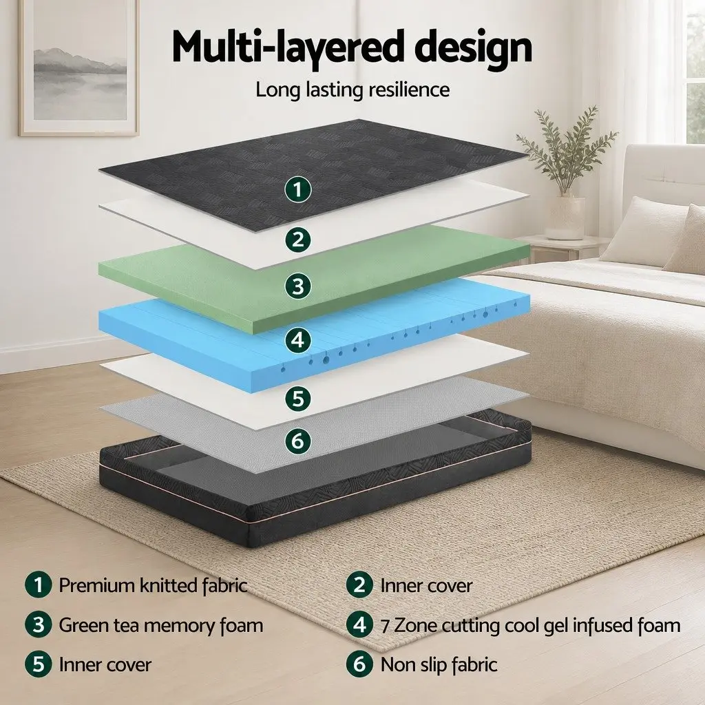 Memory Foam Mattress 18cm Single Bed Cool Gel Infused Removable Washable Cover