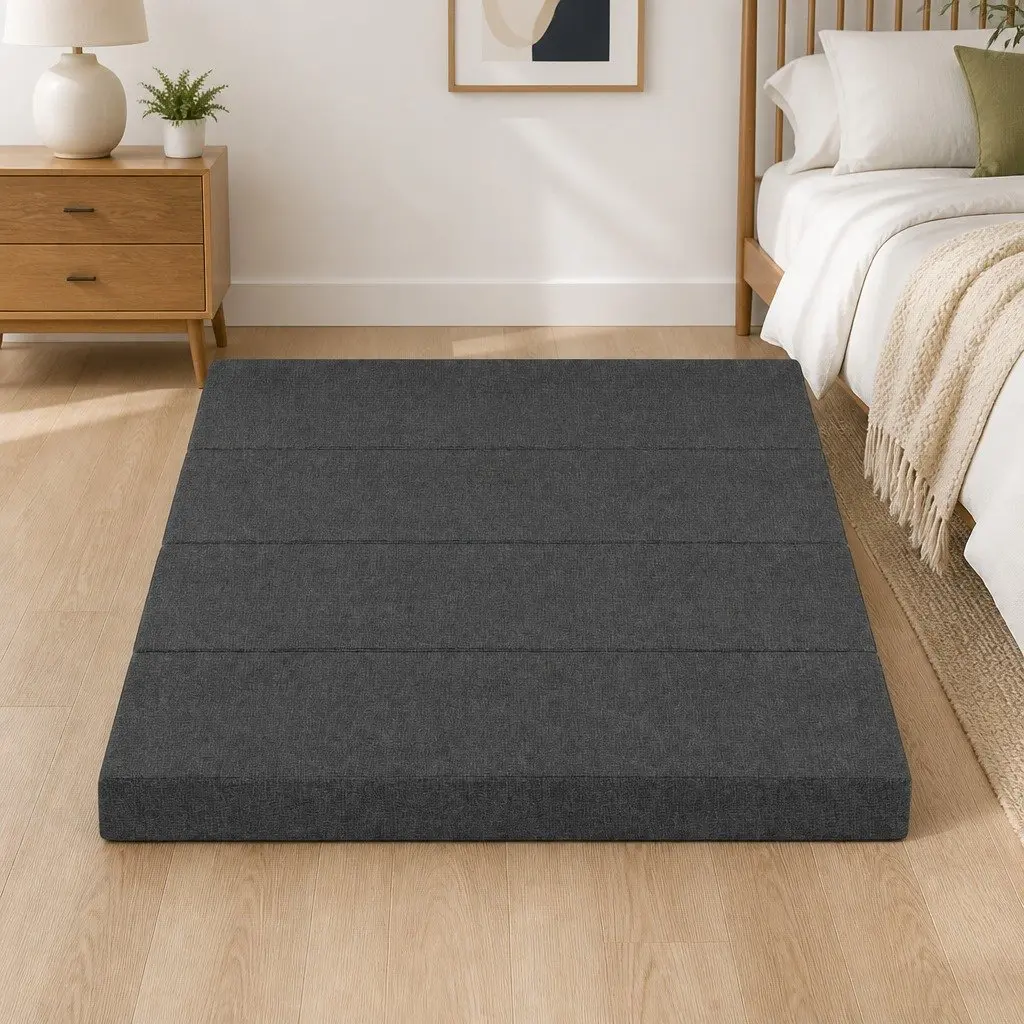 Foldable Foam Mattress Queen Size Convertible Bed Chair High-Density Foam Support