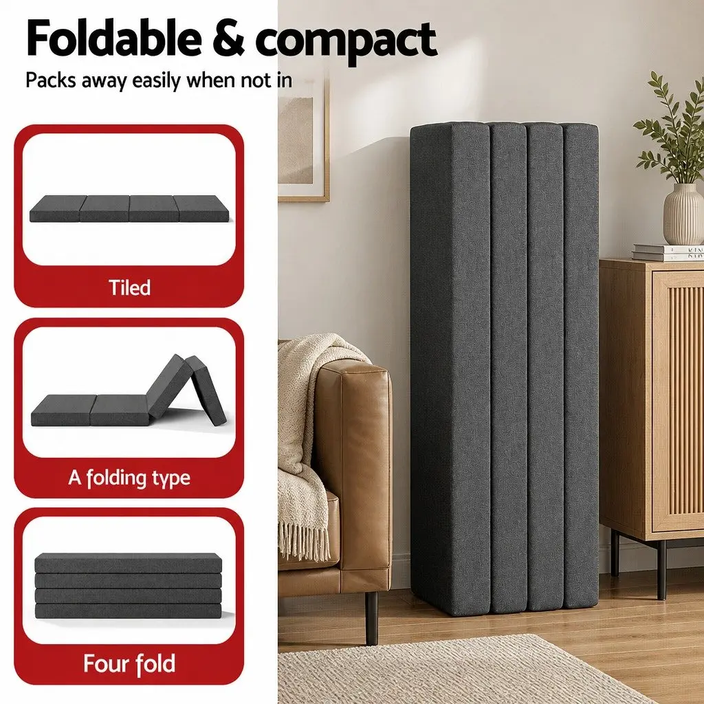 Foldable Foam Mattress Queen Size Convertible Bed Chair High-Density Foam Support