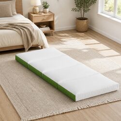Foldable Foam Mattress Single Bed Chair Camping Sleepovers Portable Green
