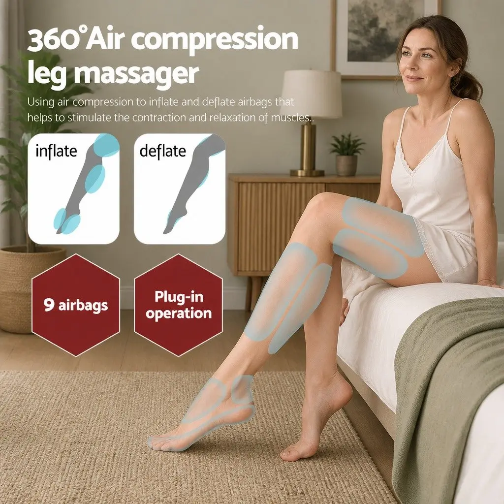 Leg Massager Air Compression Adjustable Heating 3 Modes Relaxation
