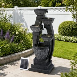 Enhance Your Space with a 5-Tier Cascading Solar Fountain