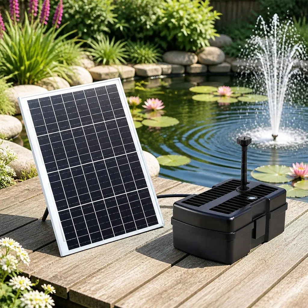 Solar Submersible Fountain Pump 1190L/H Outdoor Pond Water Feature with Adjustable Spray Height
