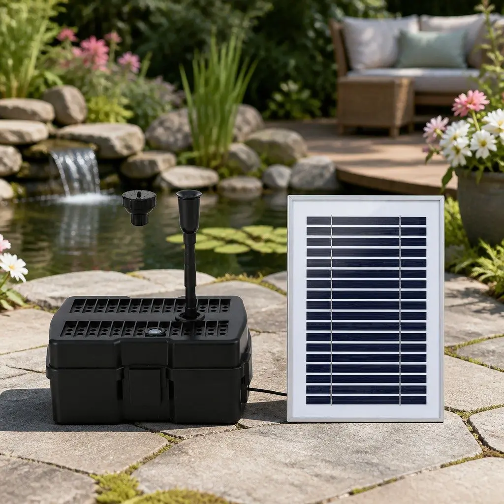 Solar Submersible Water Fountain Pump 4.6FT 470L/H with Filter Box