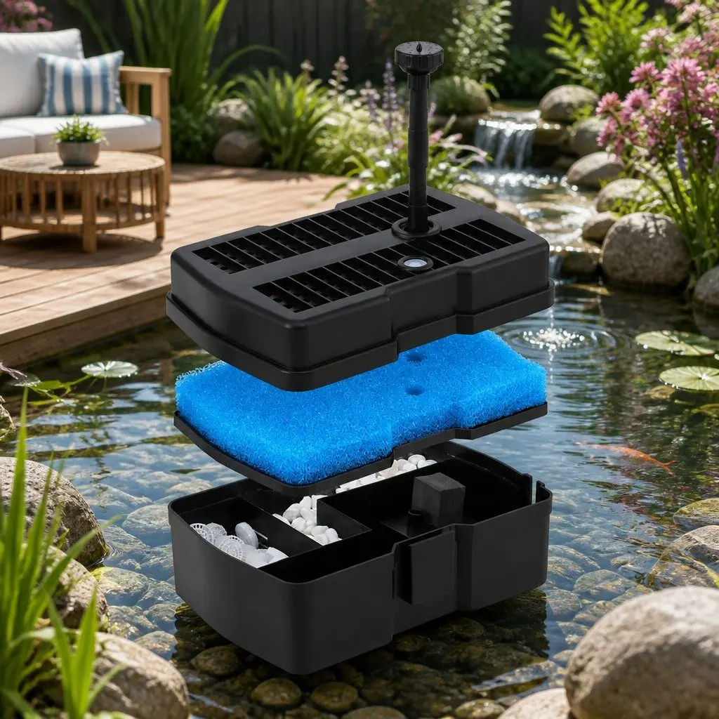 Solar Submersible Water Fountain Pump 4.6FT 470L/H with Filter Box