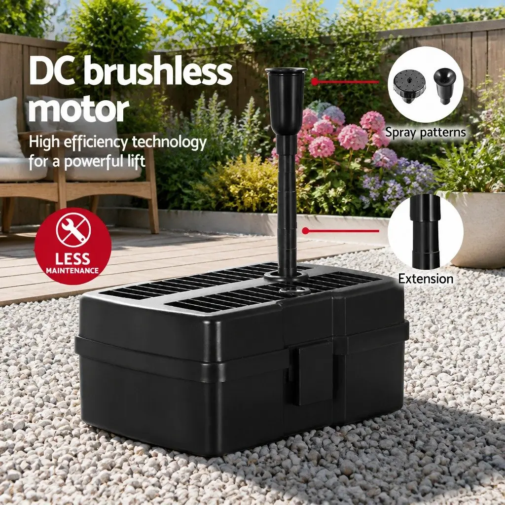 Solar Pond Pump 6.6FT Water Fountain Submersible Filter Box Outdoor Garden