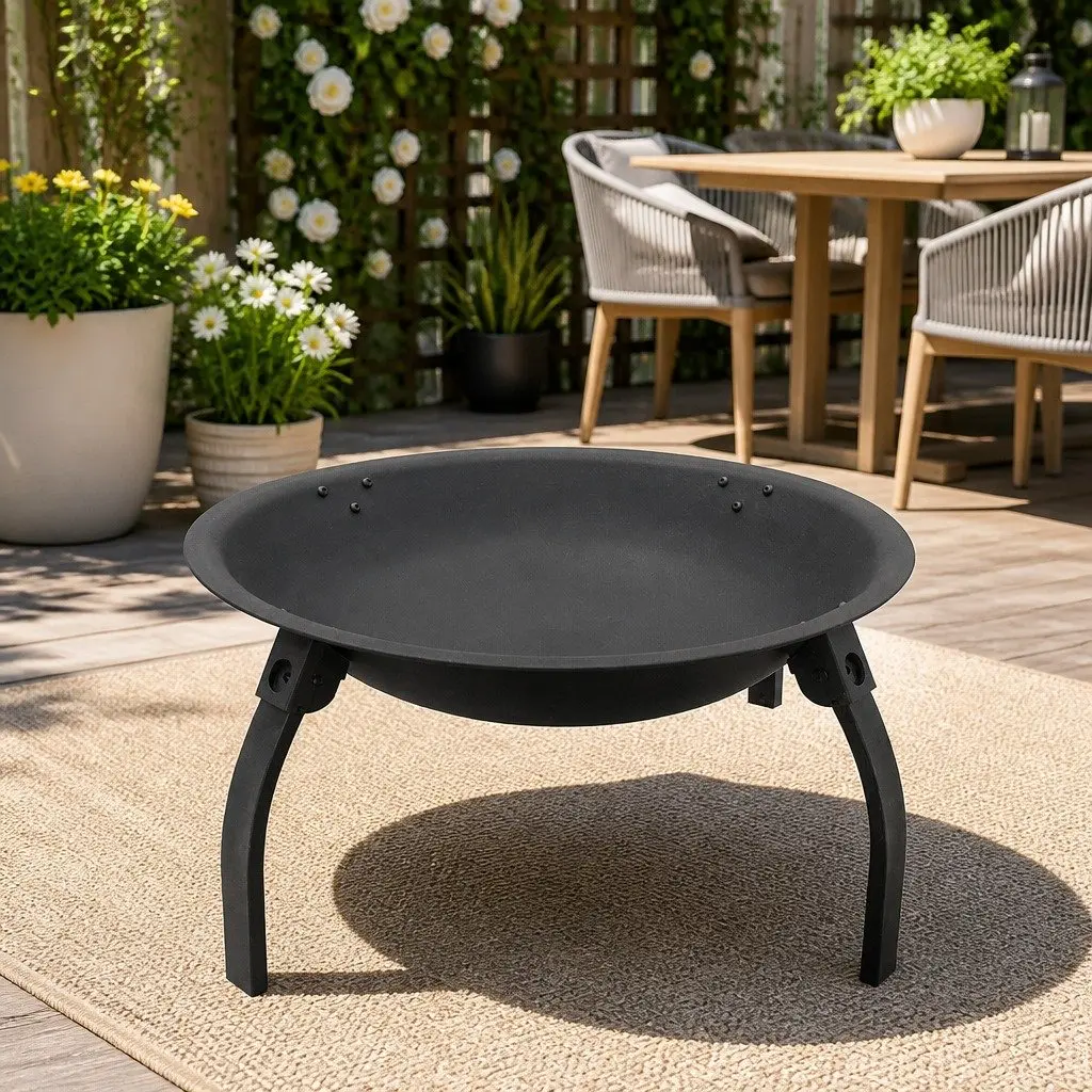 Fire Pit BBQ Charcoal Smoker 22" Portable Outdoor Camping Patio Fireplace