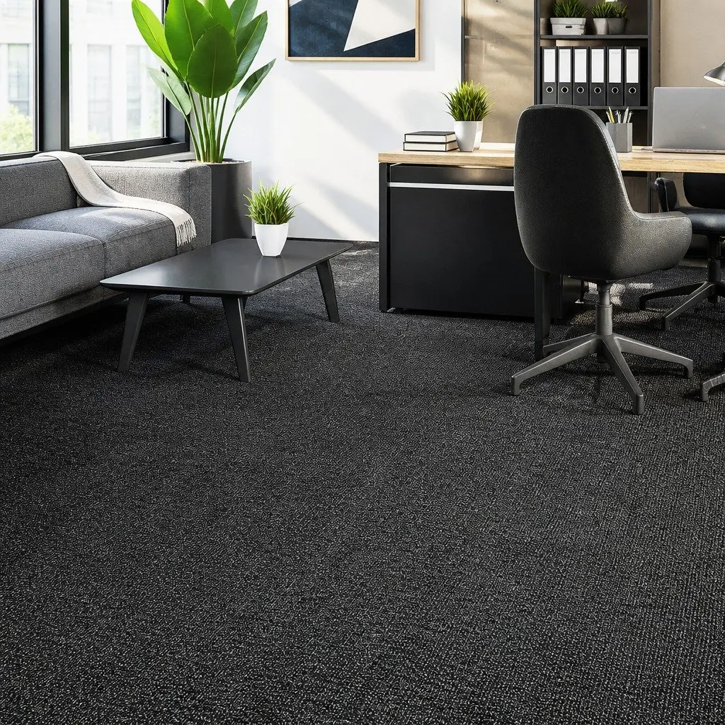 Carpet Tiles 50cm x 50cm Commercial Heavy Duty Non-Slip Grey Flooring
