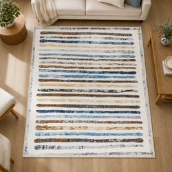 Large Washable Stripe Floor Rug for Home Decor 200x230cm