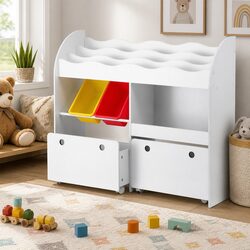 Kids Bookshelf with 3 Tiers and Versatile Storage Solutions