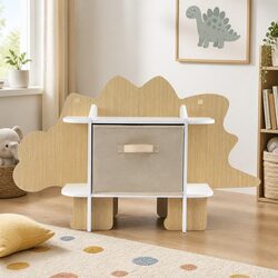 Wooden Dinosaur Bookshelf for Playful Spaces